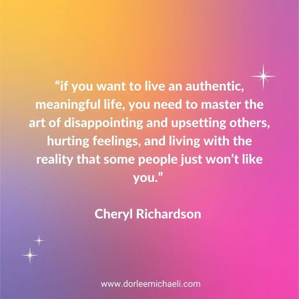Cheryl Richardson master art of disappointing quote